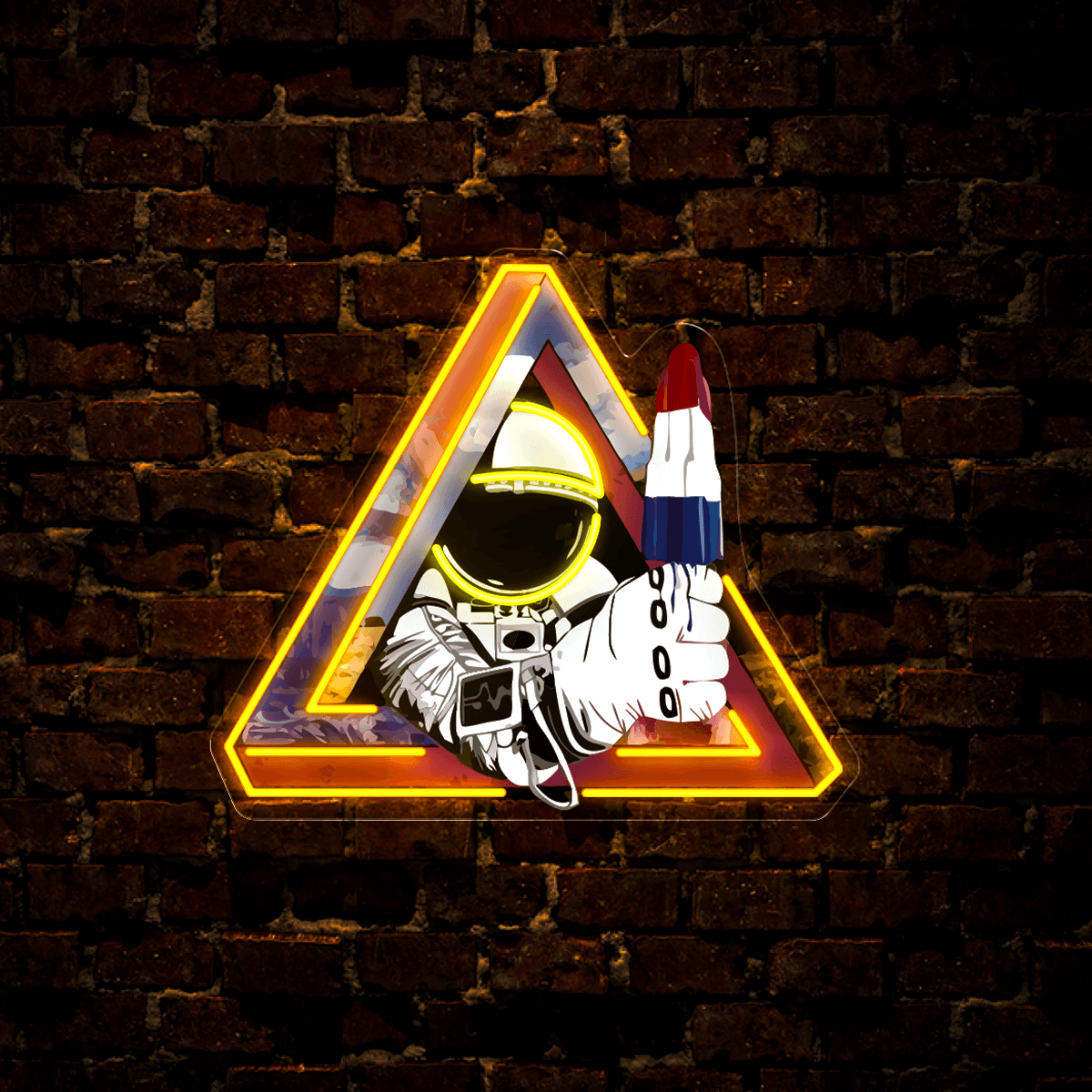 Spaceman Triangle Artwork Led Neon Sign