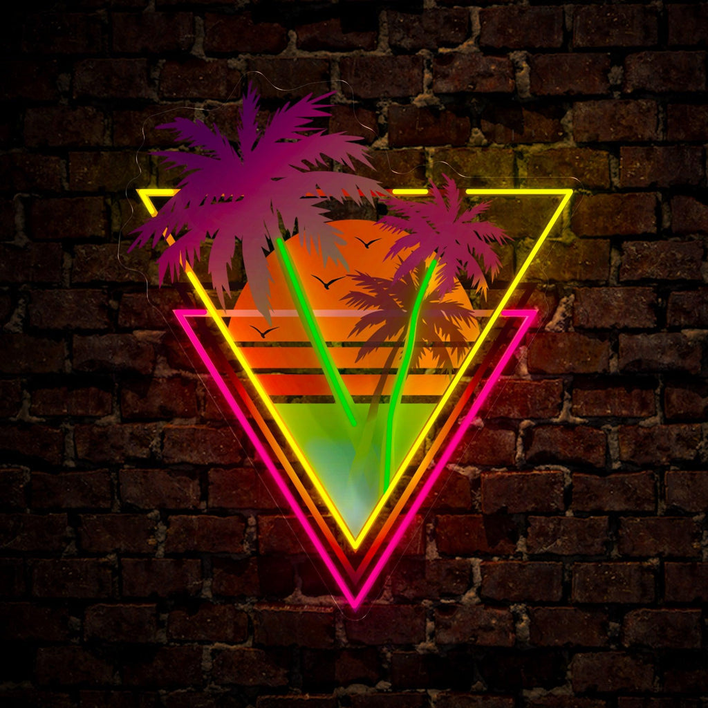 Palm Tree Beach Artwork Led Neon Sign