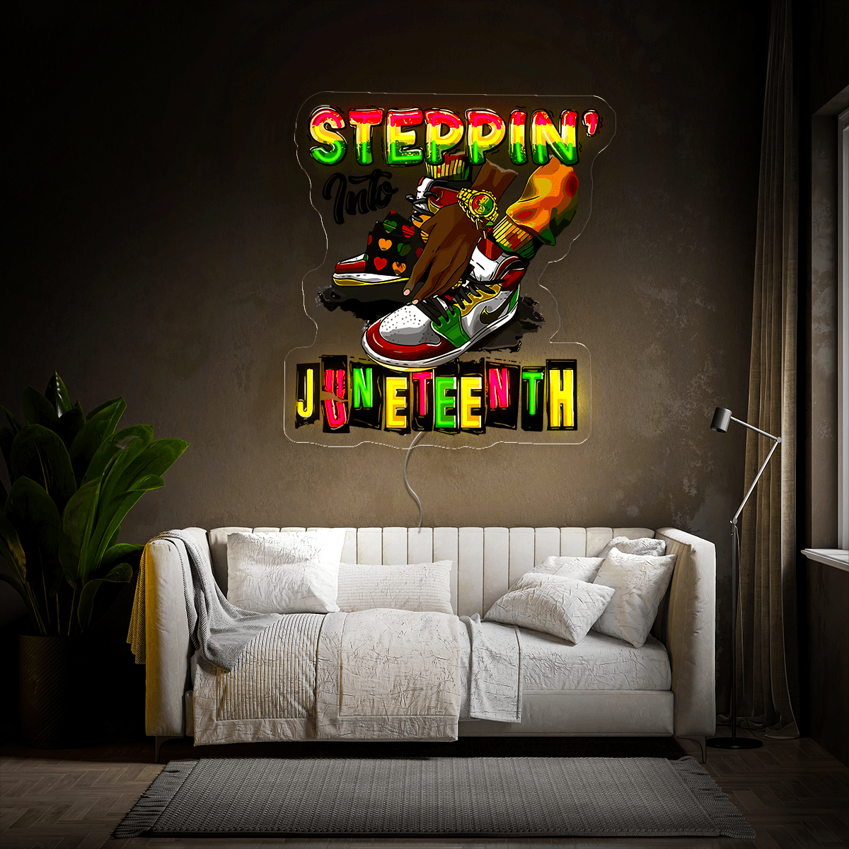 Stepping Into Juneteenth Artwork Led Neon Sign