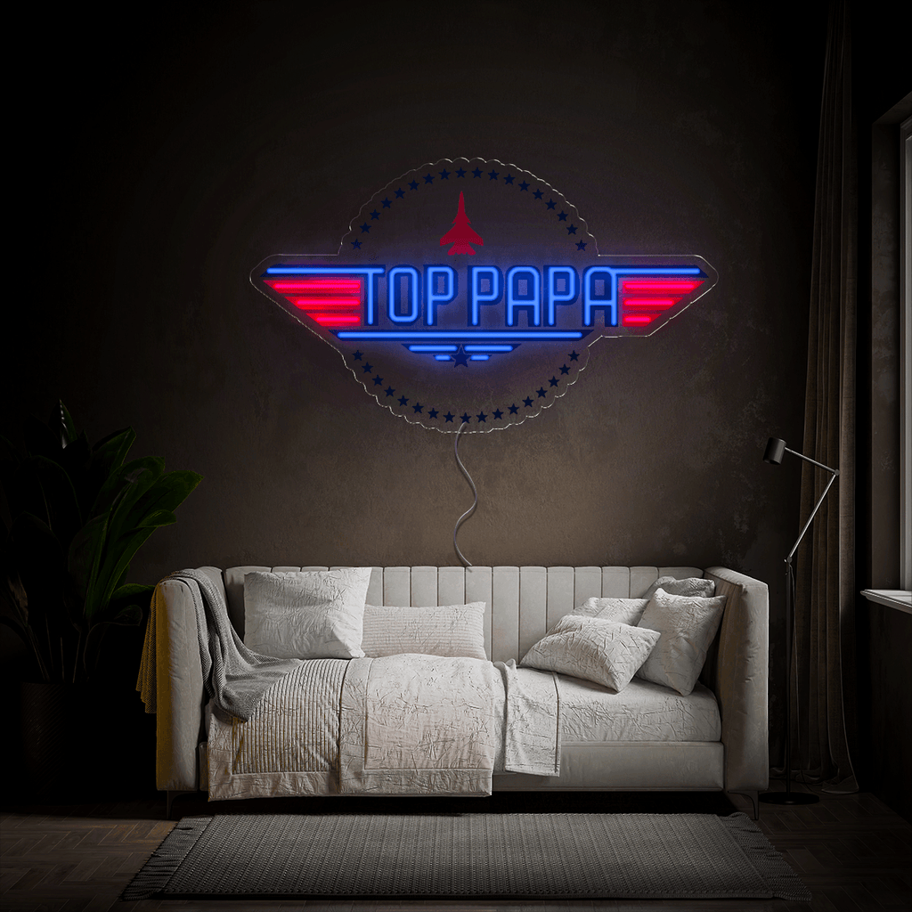 Top Papa Father's Day Artwork Neon Sign