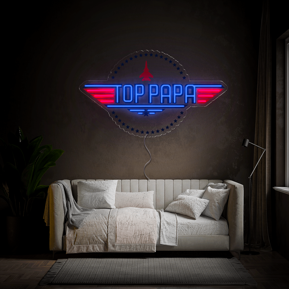 Top Papa Father's Day Artwork Neon Sign