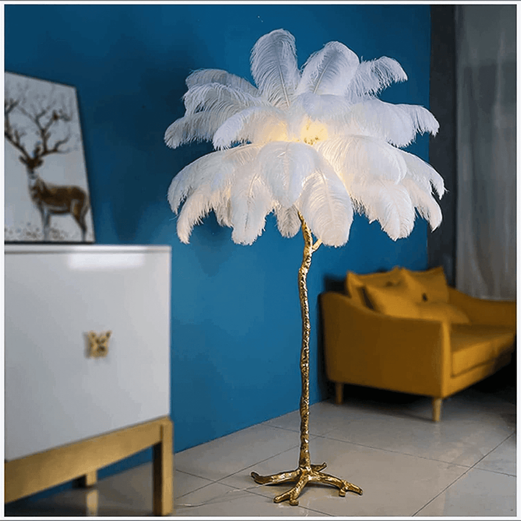 Ostrich Feather Floor Lamp