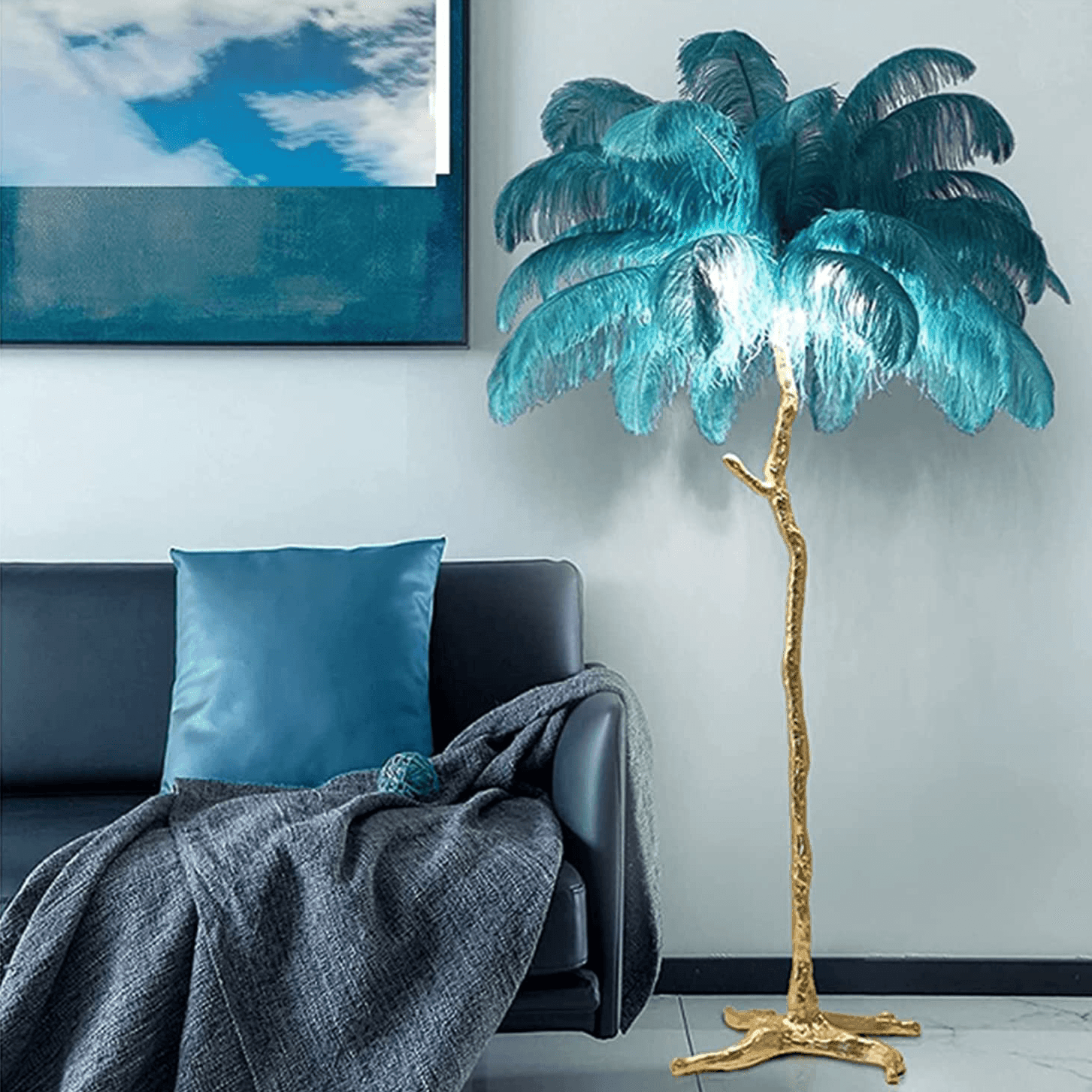 Ostrich Feather Floor Lamp