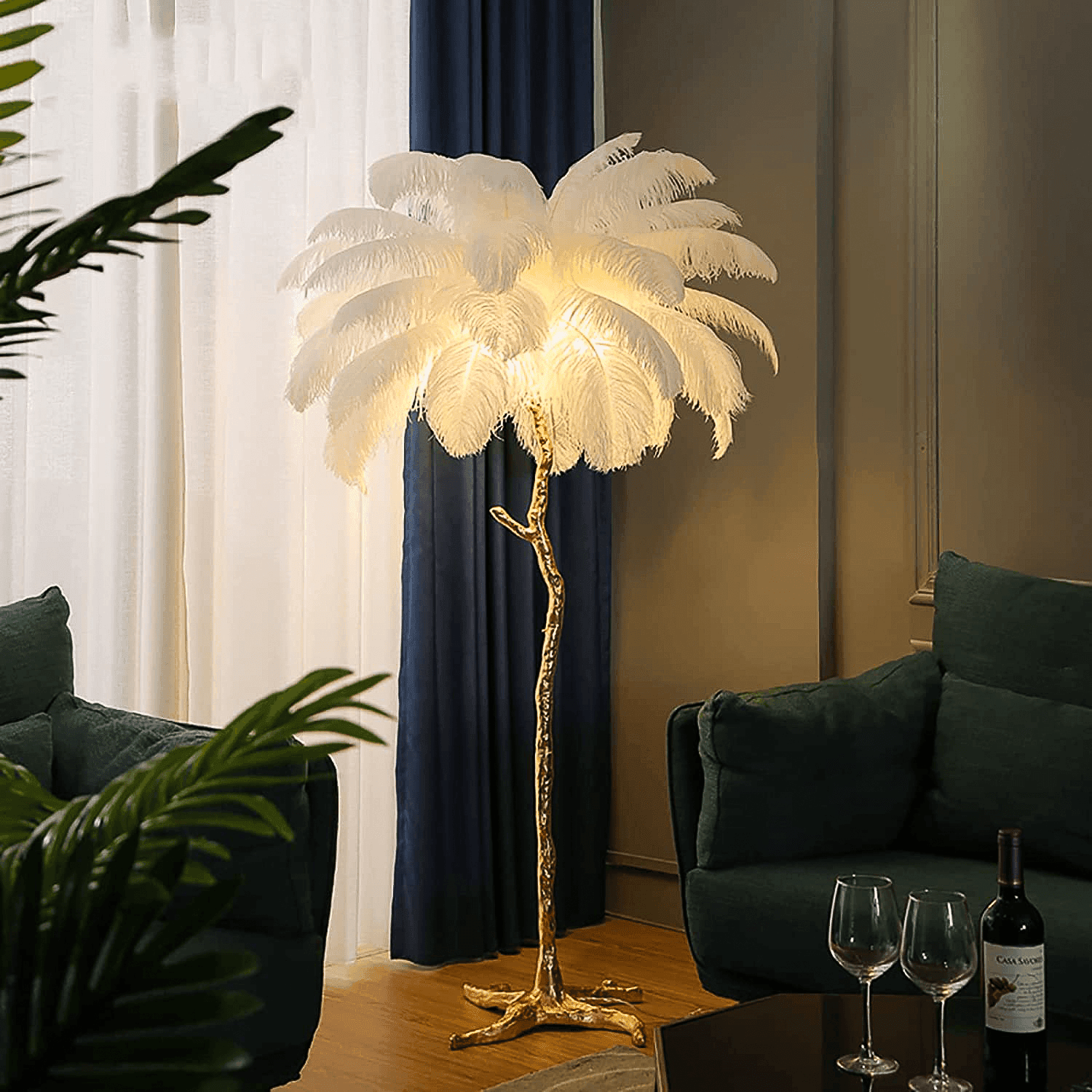 Ostrich Feather Floor Lamp