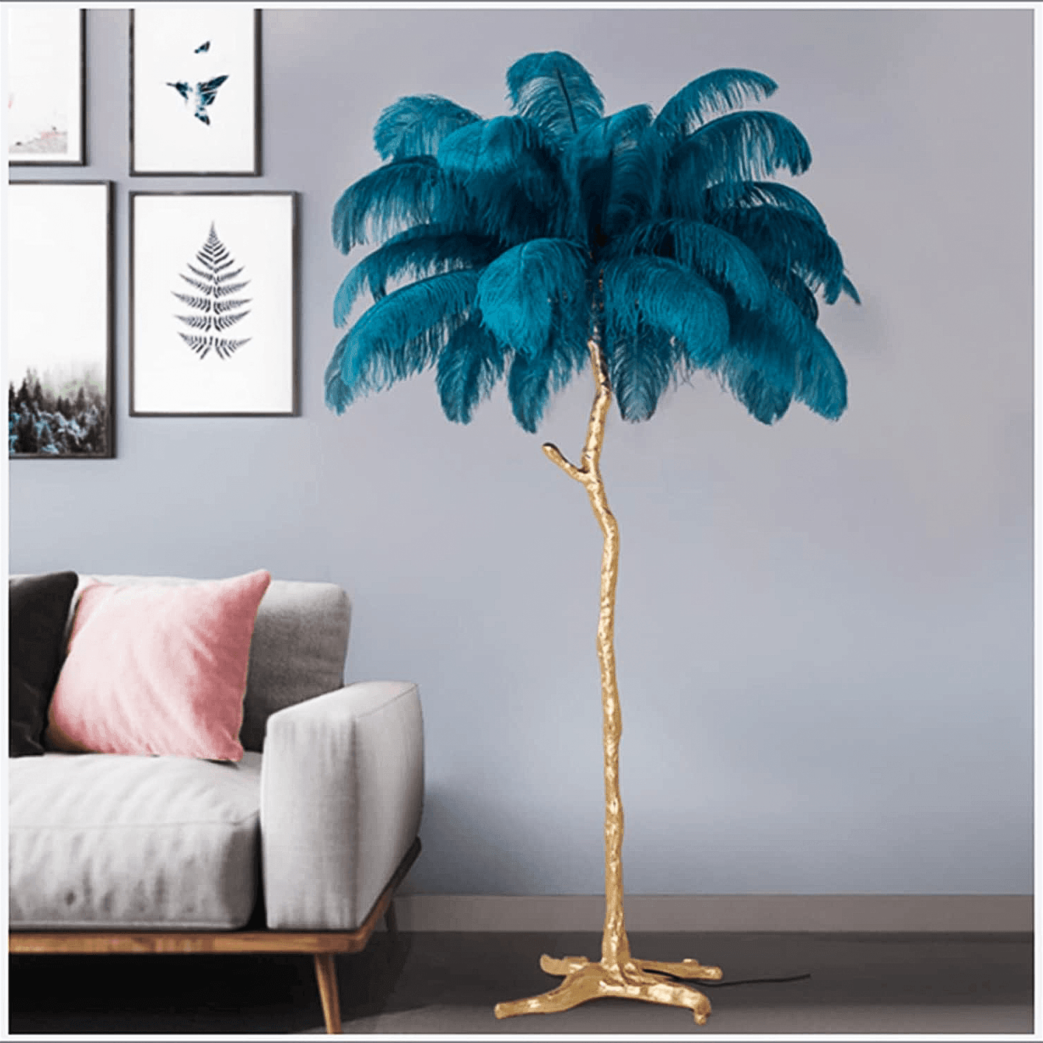 Ostrich Feather Floor Lamp